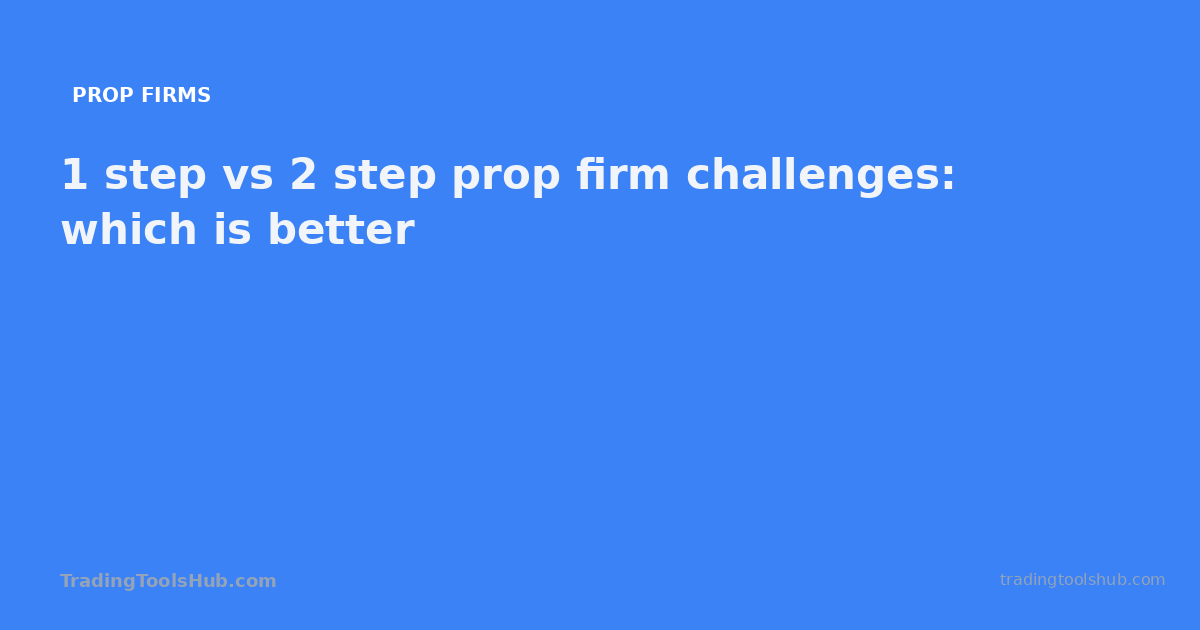 1 step vs 2 step prop firm challenges: which is better — TradingToolsHub guide